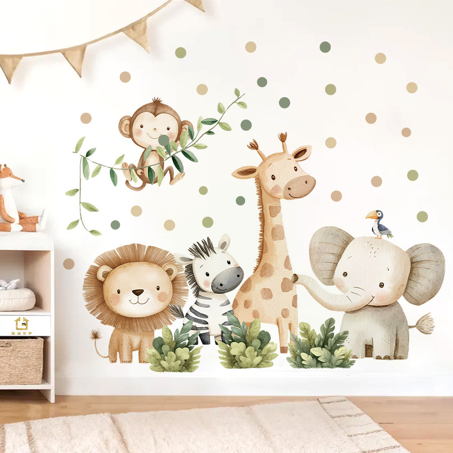 Baby Nursery Elephant - بوهو غابة الحيوانات ملصقات جدار لغرف