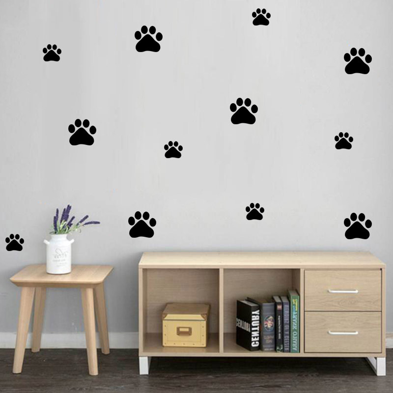 Baby Nursery Vinyl - الكرتون الكلب القط المشي باو طباعة