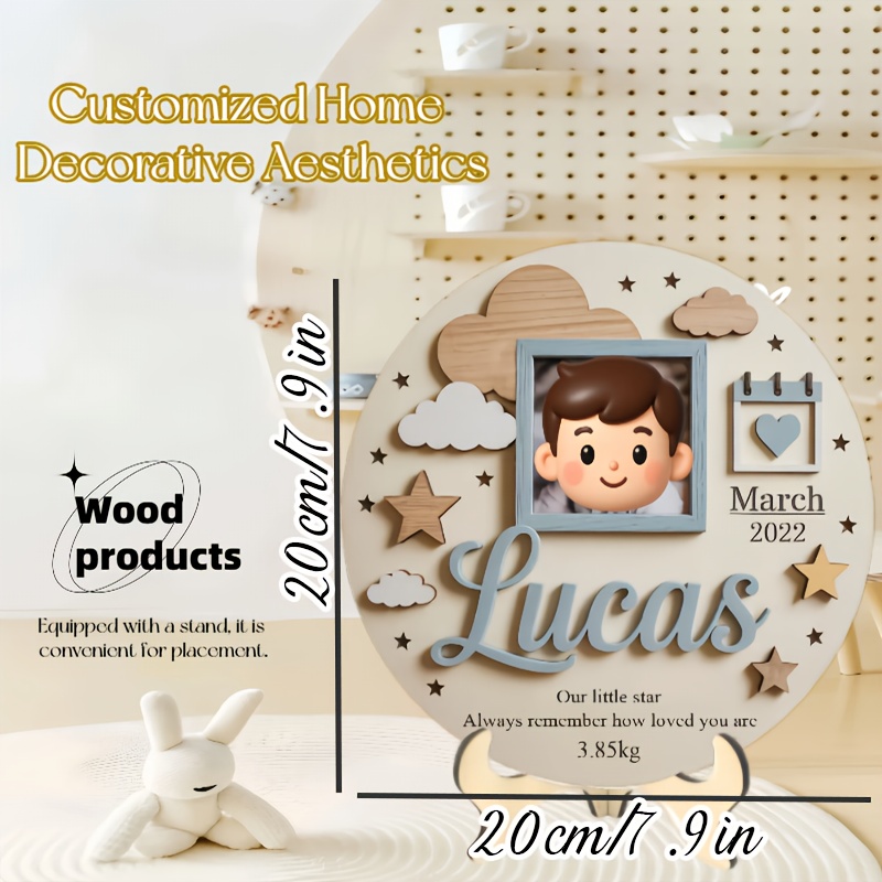 Photo Frame Baby - إطار صور مخصص للأطفال، لوحة خشبية