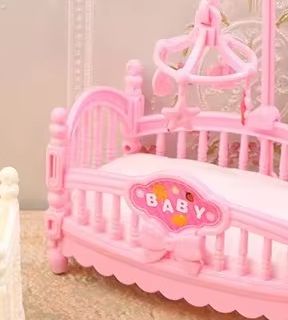 Baby Nursery Items - 1:12 دمية مصغرة سرير بيبي مهد