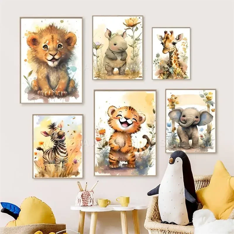 Baby Nursery Elephant - لوحات فنية جدارية للأطفال بتصميمات حيوانات