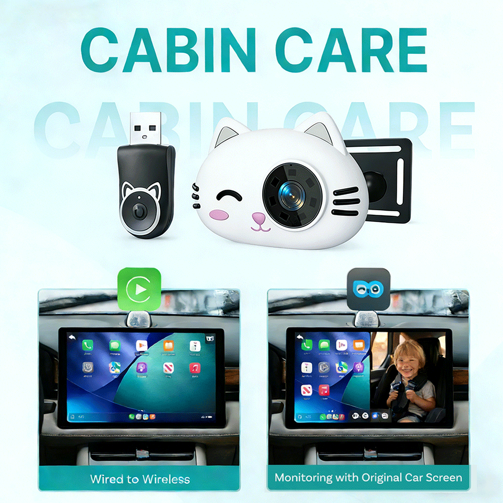Baby Monitor Split Screen - محول كاربلاي لاسلكي من كابين كير