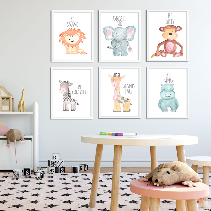 Baby Nursery Elephant - طفل الحيوان الأسد الفيل الزرافة قماش