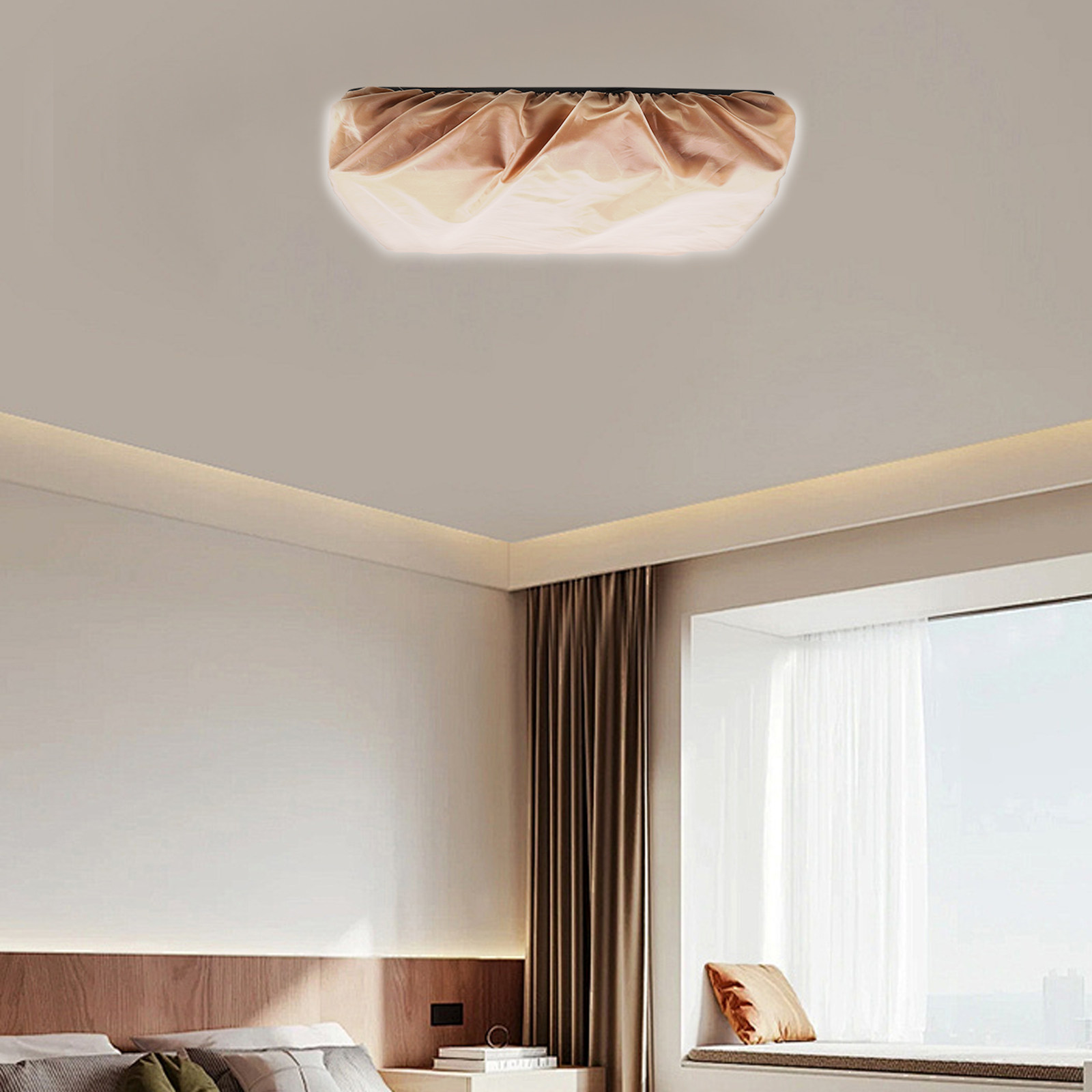 غطاء مصباح قماشي أبيض مربع الش - مراجعة Baby Nursery Light Fixture وسعره
