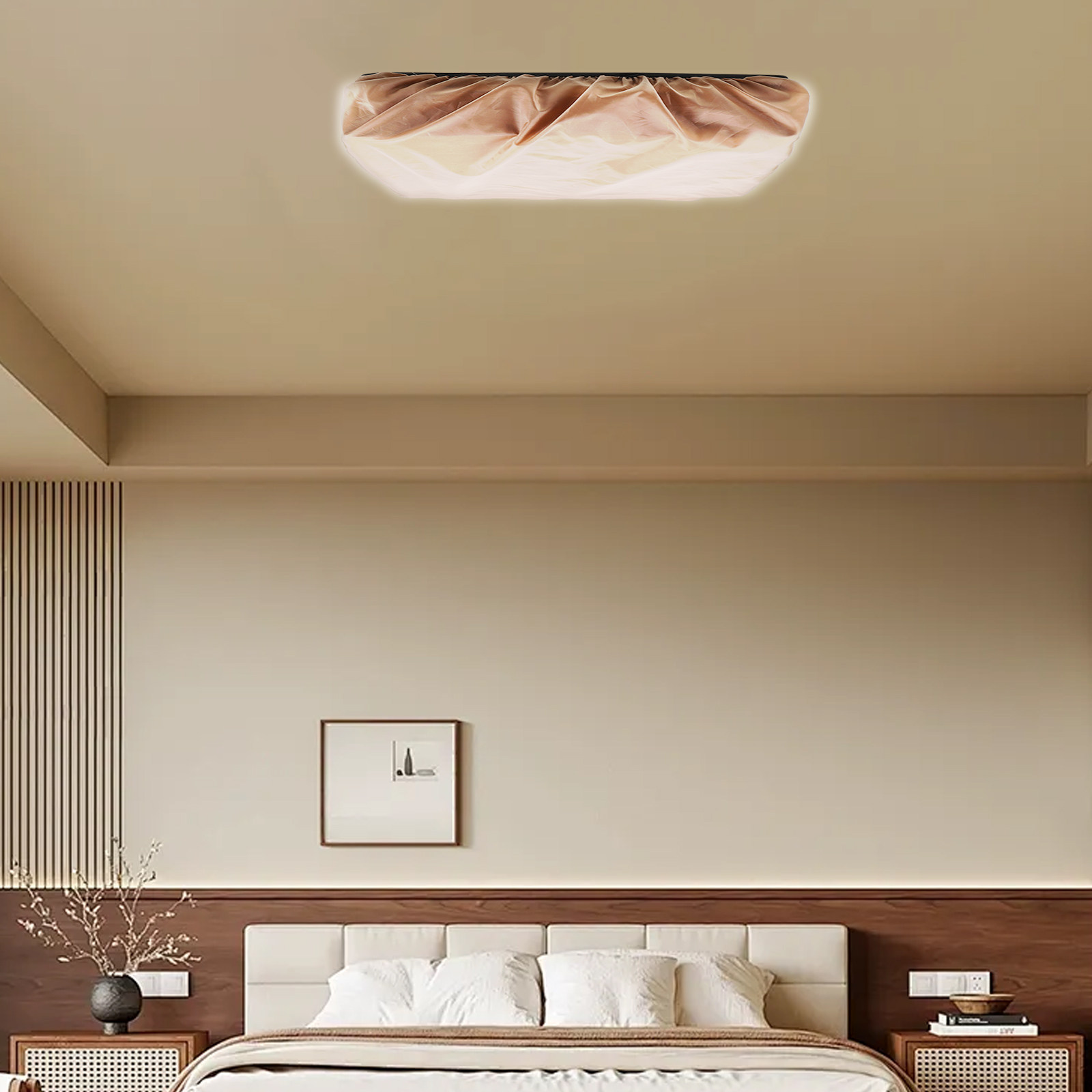 غطاء مصباح قماشي أبيض مربع الش - مراجعة Baby Nursery Light Fixture وسعره