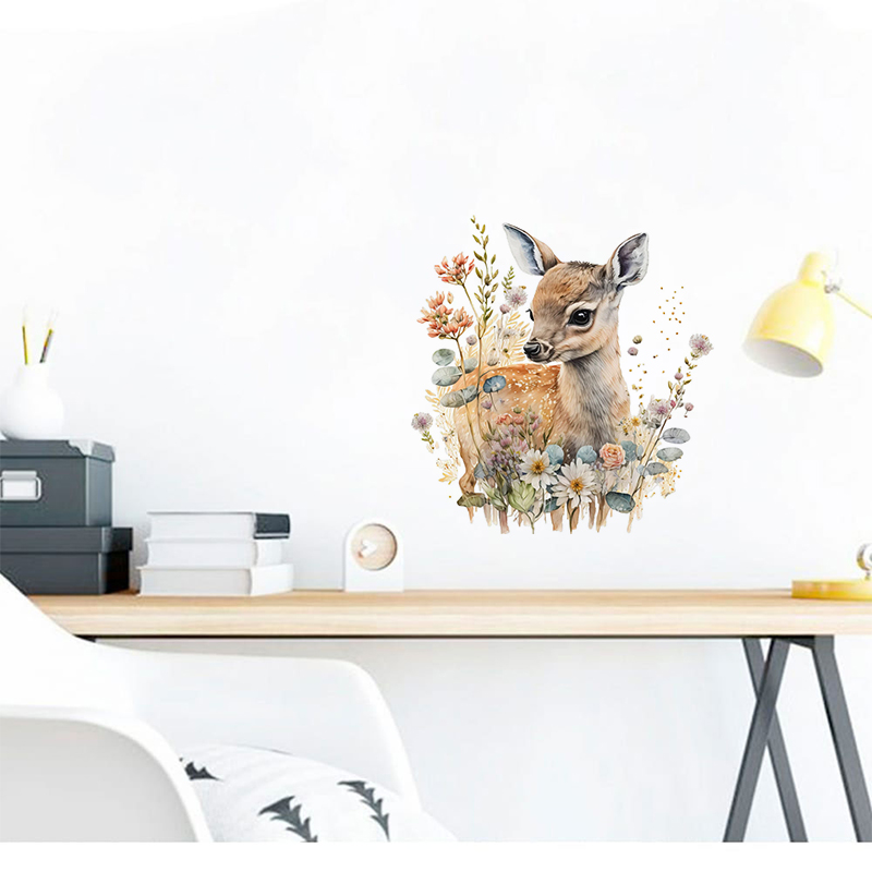 C400 # لطيف الغزلان الجدار ملص - مراجعة Baby Nursery Vinyl وسعره