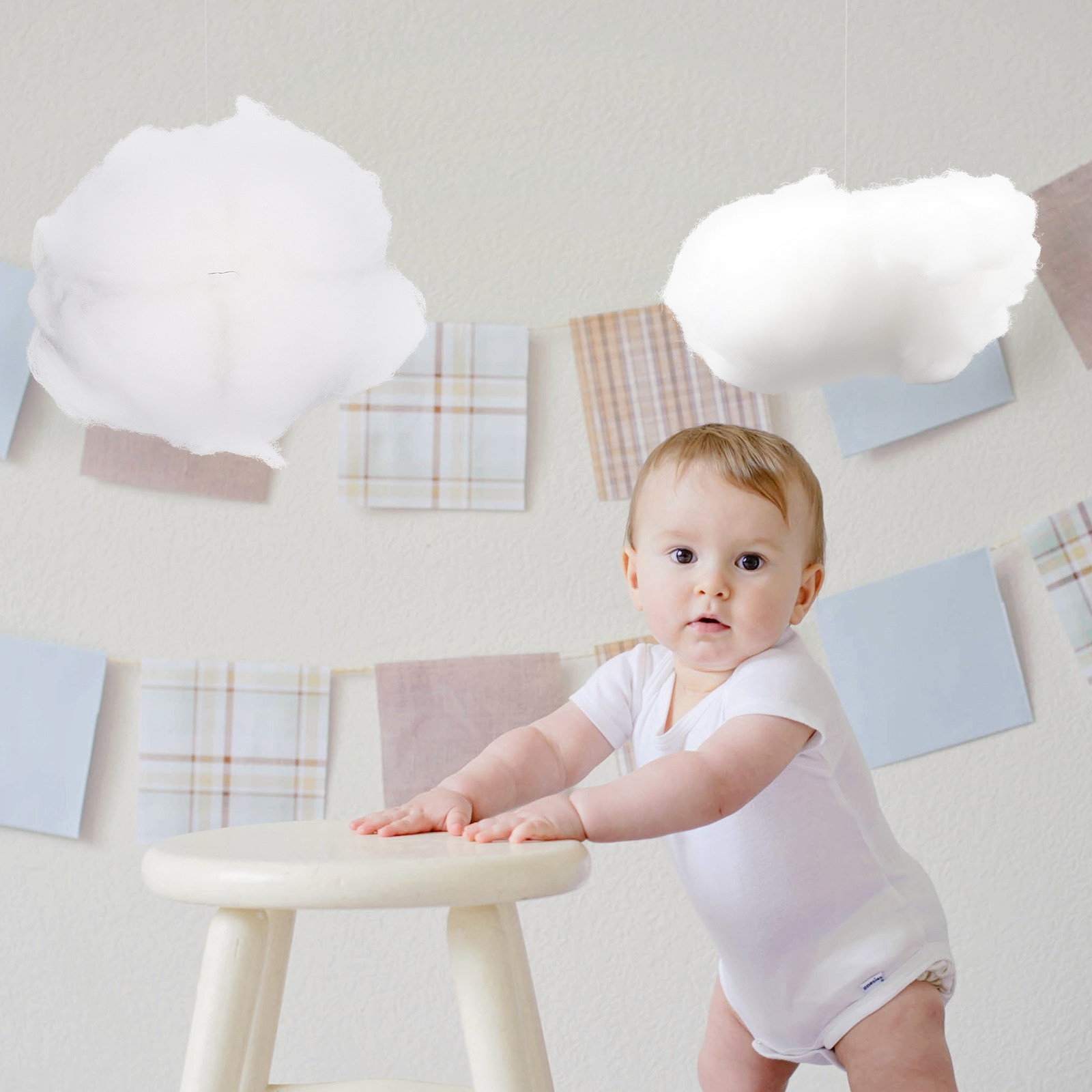 4 قطع زينة سحابة قطنية واقعية  - مراجعة Baby Nursery Light Fixture وسعره