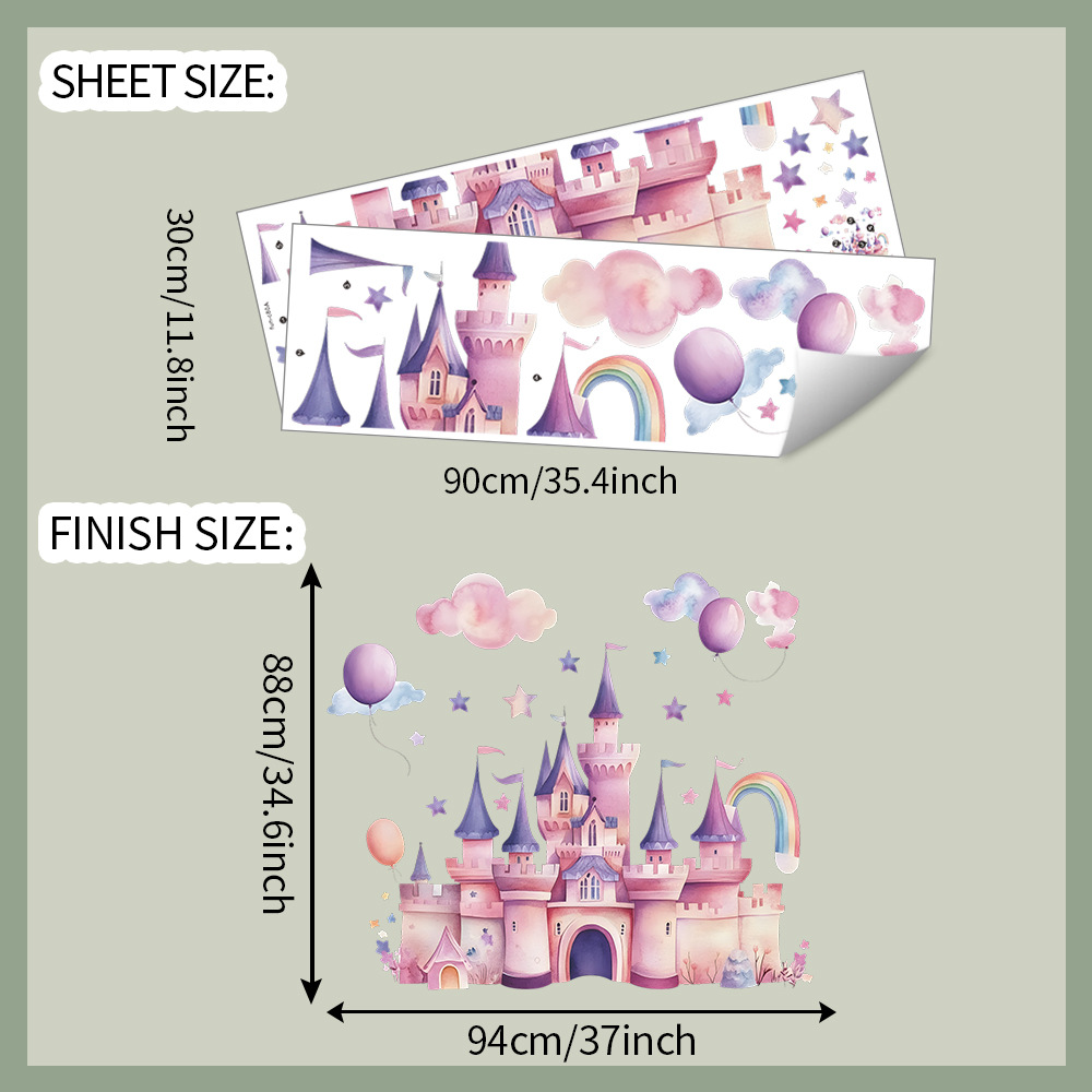 ملصقات جدارية على شكل قلعة ورد - مراجعة Baby Nursery Vinyl وسعره