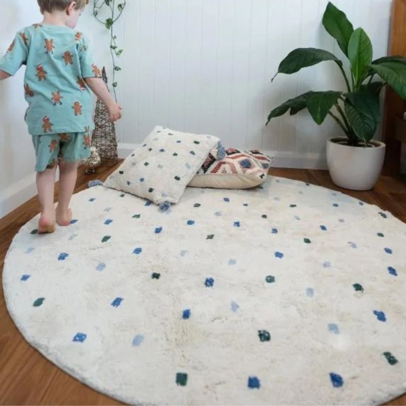 سجادة منفوش منقطة لغرفة المعيش - مراجعة Baby Nursery Fabric وسعره
