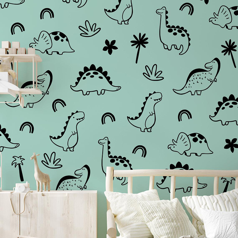 هندسية ديناصور شجرة قوس قزح ال - مراجعة Baby Nursery Vinyl وسعره