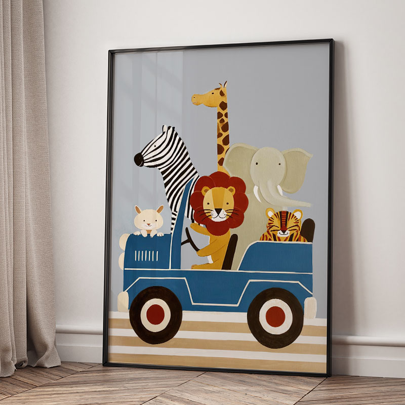لوحات فنية كرتونية مضحكة لحيوا - مراجعة Baby Nursery Fabric وسعره