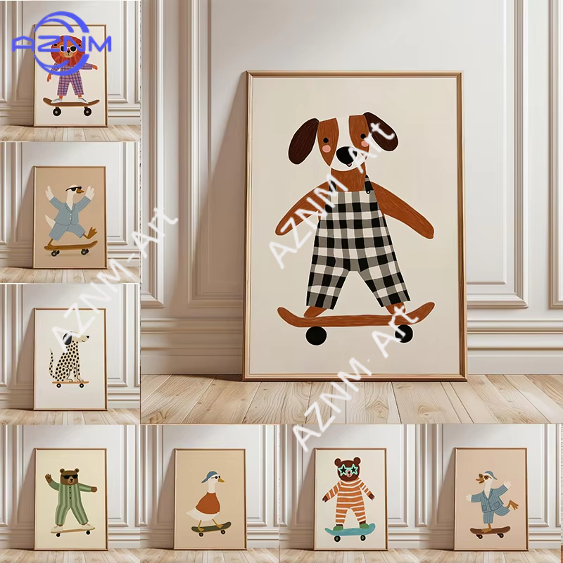 لوحة فنية مضحكة لحيوانات تمارس - مراجعة Baby Nursery Fabric وسعره