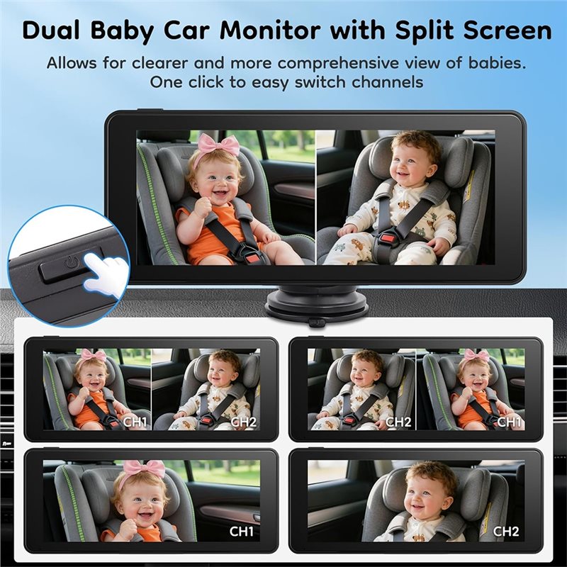 كاميرا سيارة للأطفال متوافقة م - مراجعة Baby Monitor Split Screen وسعره